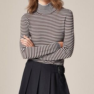 J.Crew Carolyn Striped Merino Wool Turtleneck XL NWT 90s Minimalist
